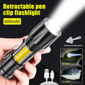 Rechargeable COB Flashlight || Clearance Sale