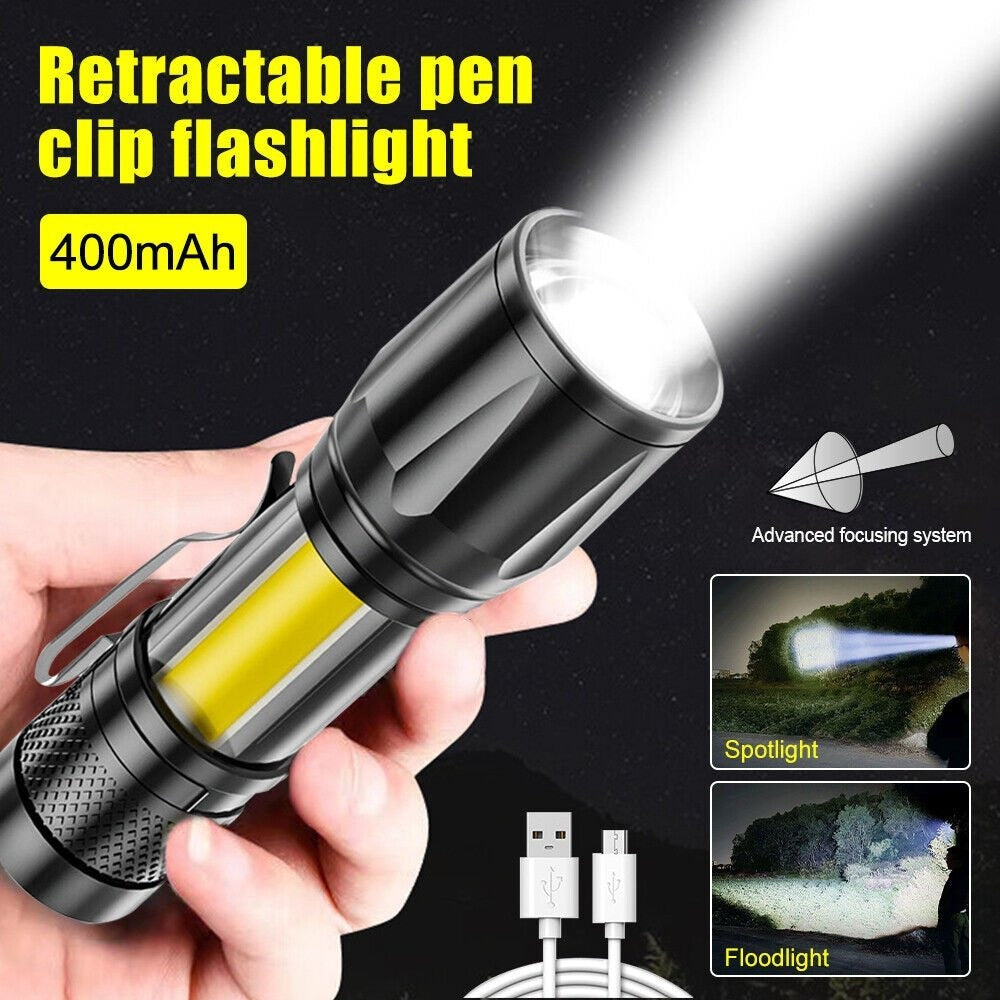 Rechargeable COB Flashlight || Clearance Sale
