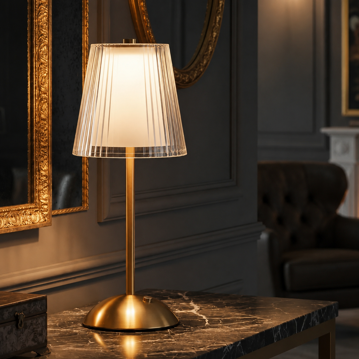 Modern Crystal Rechargeable Table Desk Lamp