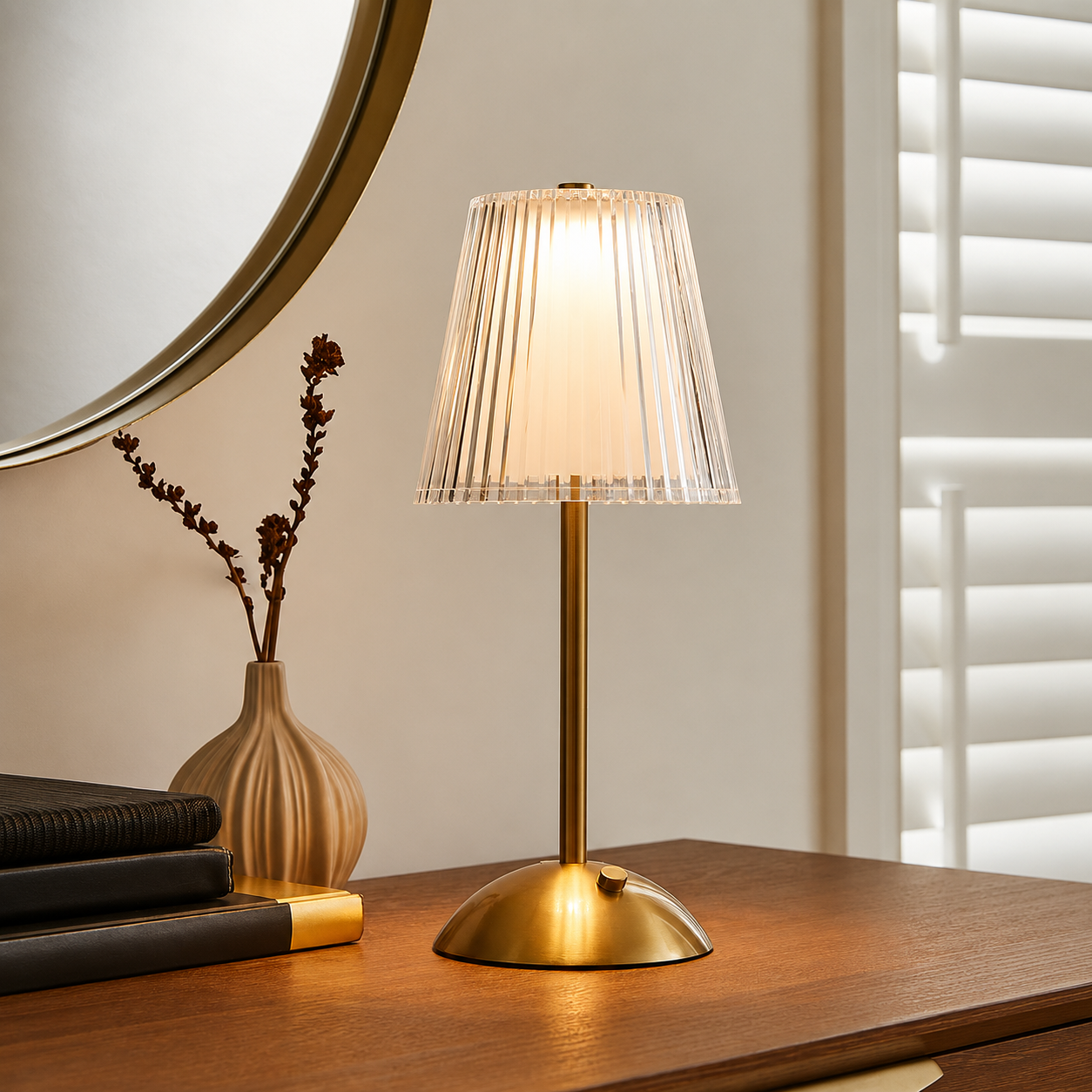 Modern Crystal Rechargeable Table Desk Lamp