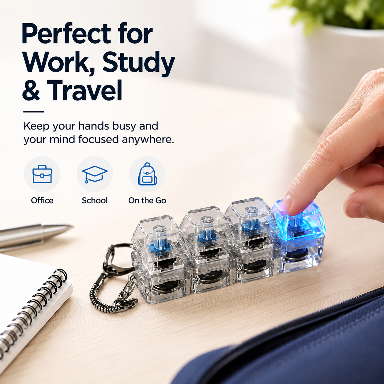 Mini Keyboard Fidget Keychain