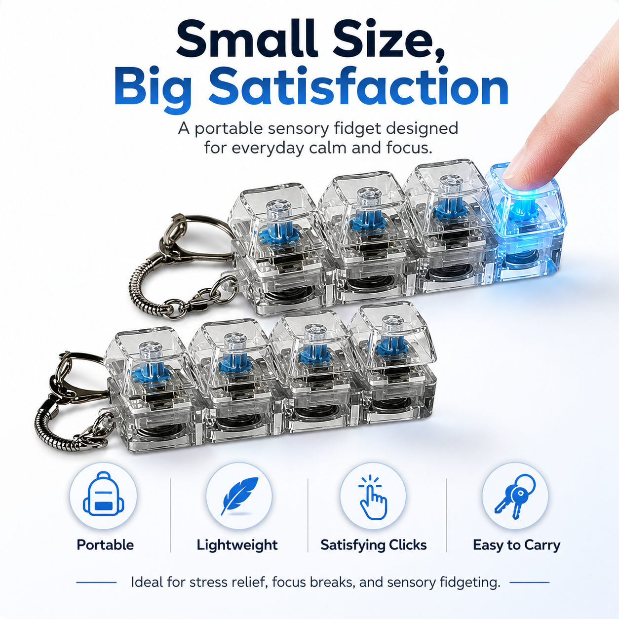 Mini Keyboard Fidget Keychain