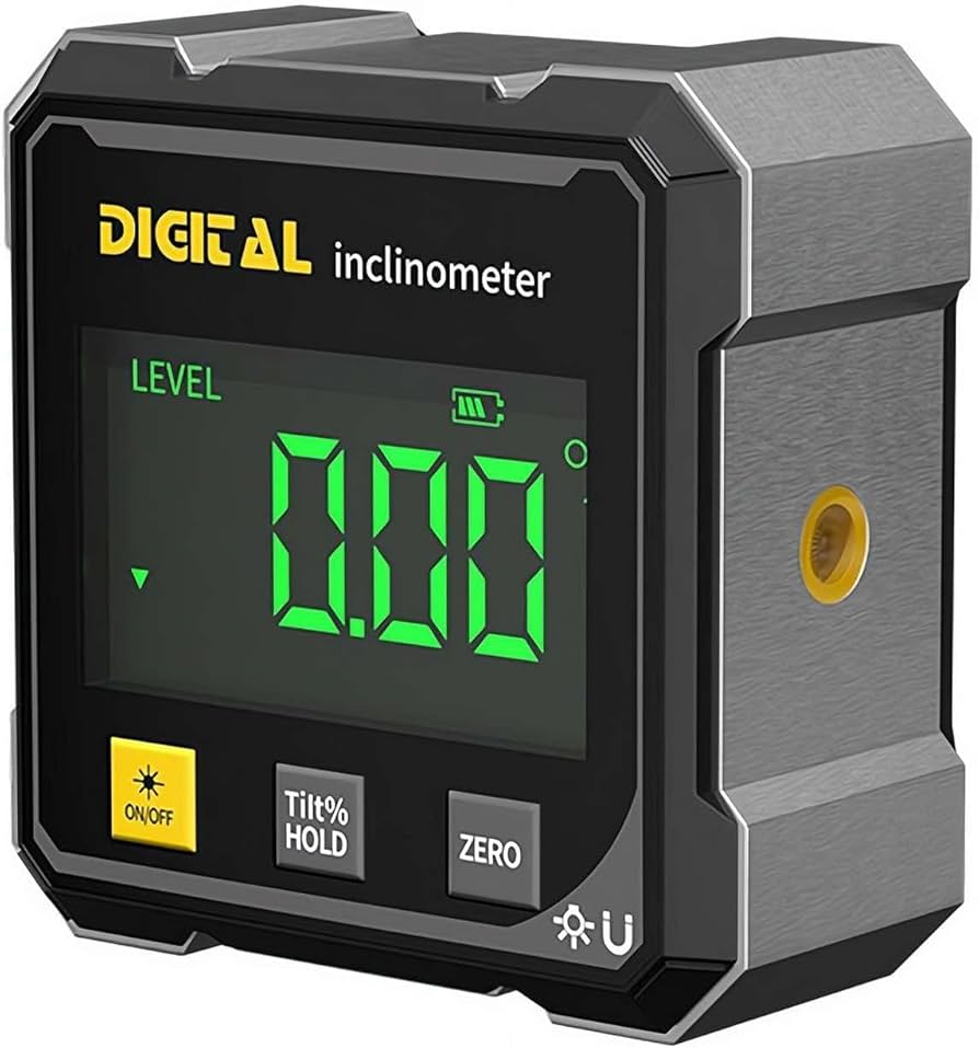 Digital Angle Finder with Electronic Laser - 4-Side Strong Magnetic Angle Gauge, Magnetic Electronic Level Angle Finder Tool Protractor Inclinometer Woodworking Tools for Table Saw,Construction