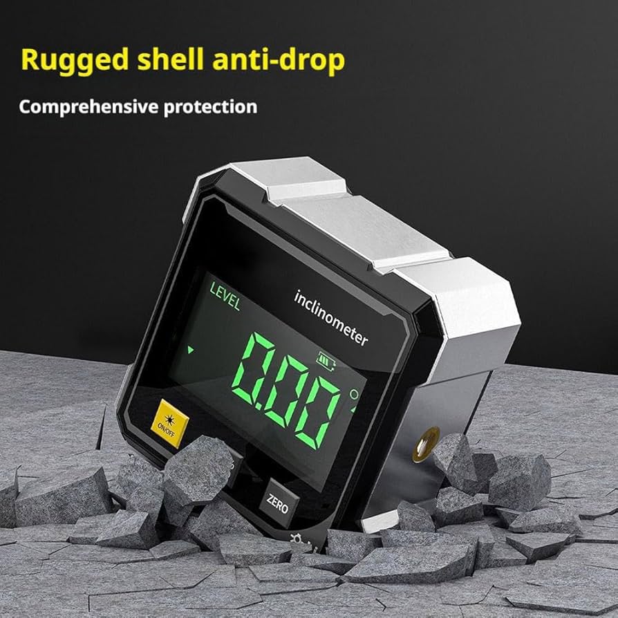 Digital Angle Finder with Electronic Laser - 4-Side Strong Magnetic Angle Gauge, Magnetic Electronic Level Angle Finder Tool Protractor Inclinometer Woodworking Tools for Table Saw,Construction