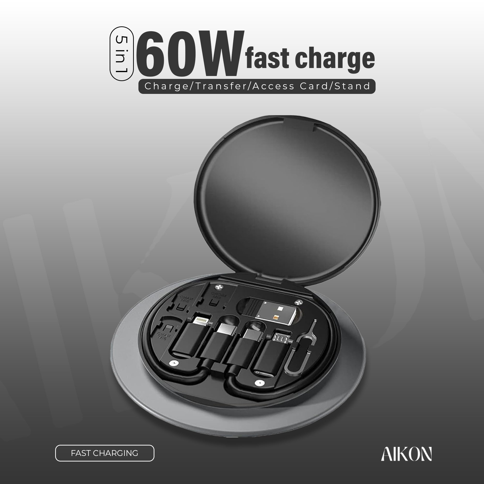 TechMate (5 in 1 Charger, SIM Tool & Holder)