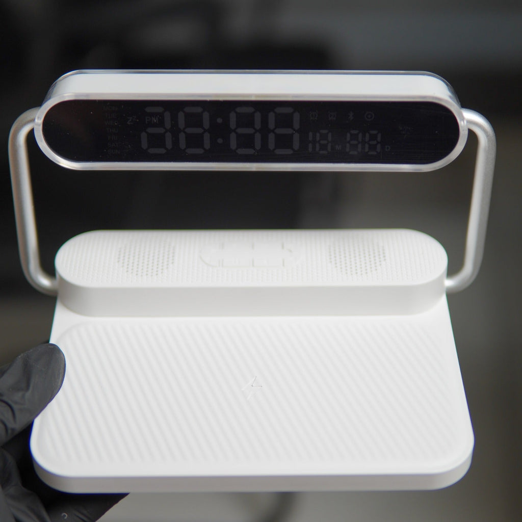 4 in 1 Wireless Charger with Bluetooth Speaker, Clock Display & Night Light