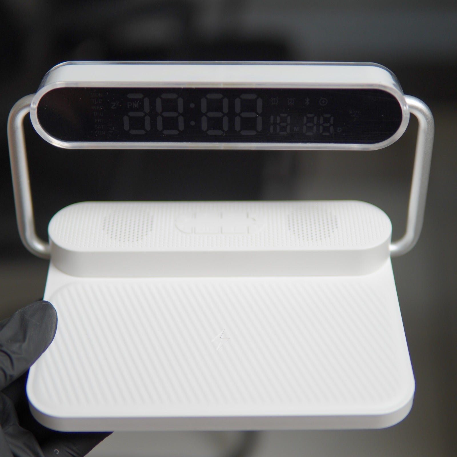 4 in 1 Wireless Charger with Bluetooth Speaker, Clock Display & Night Light