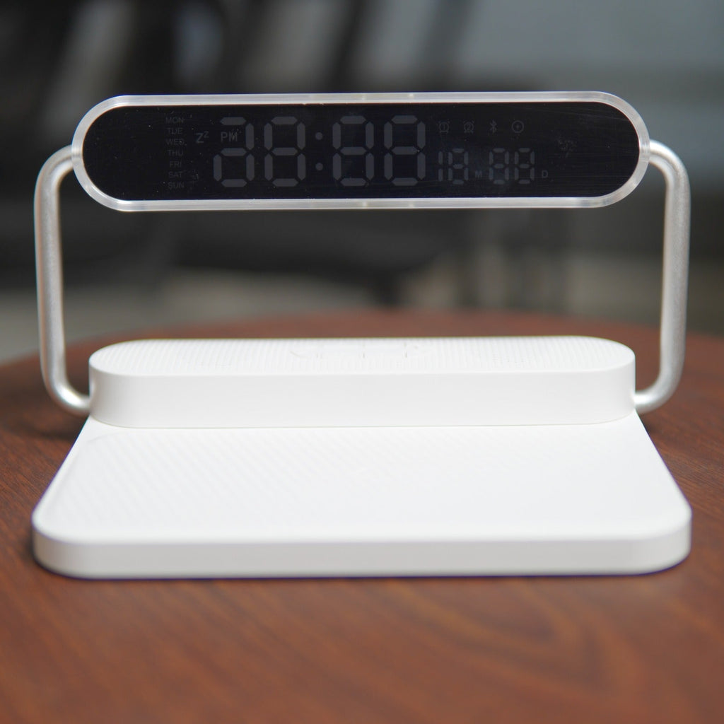 4 in 1 Wireless Charger with Bluetooth Speaker, Clock Display & Night Light