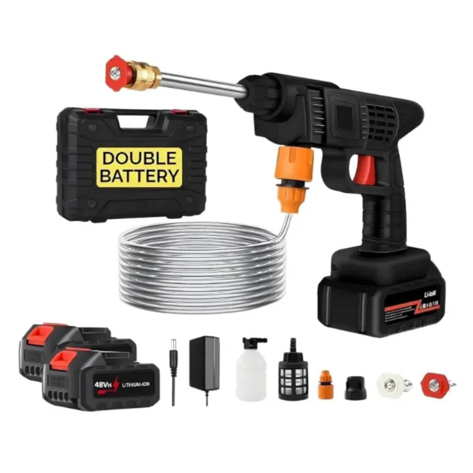 Rechargeable High Pressure Washer Gun Cordless for Car, Solar, Bikes & more