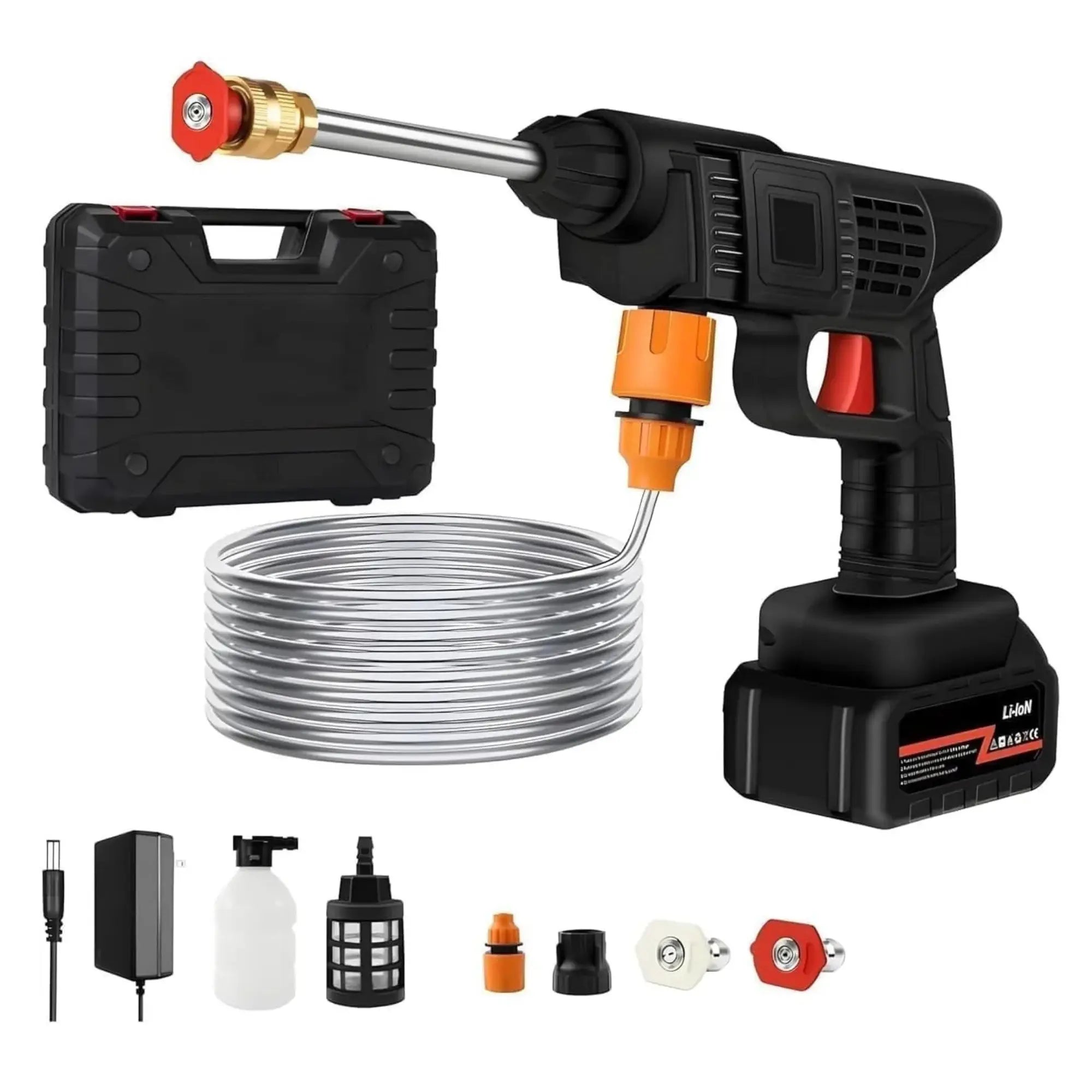 Rechargeable High Pressure Washer Gun Cordless for Car, Solar, Bikes & more